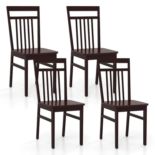 Costway Farmhouse Dining Chair Set of 2/4 Armless Wooden Chair with