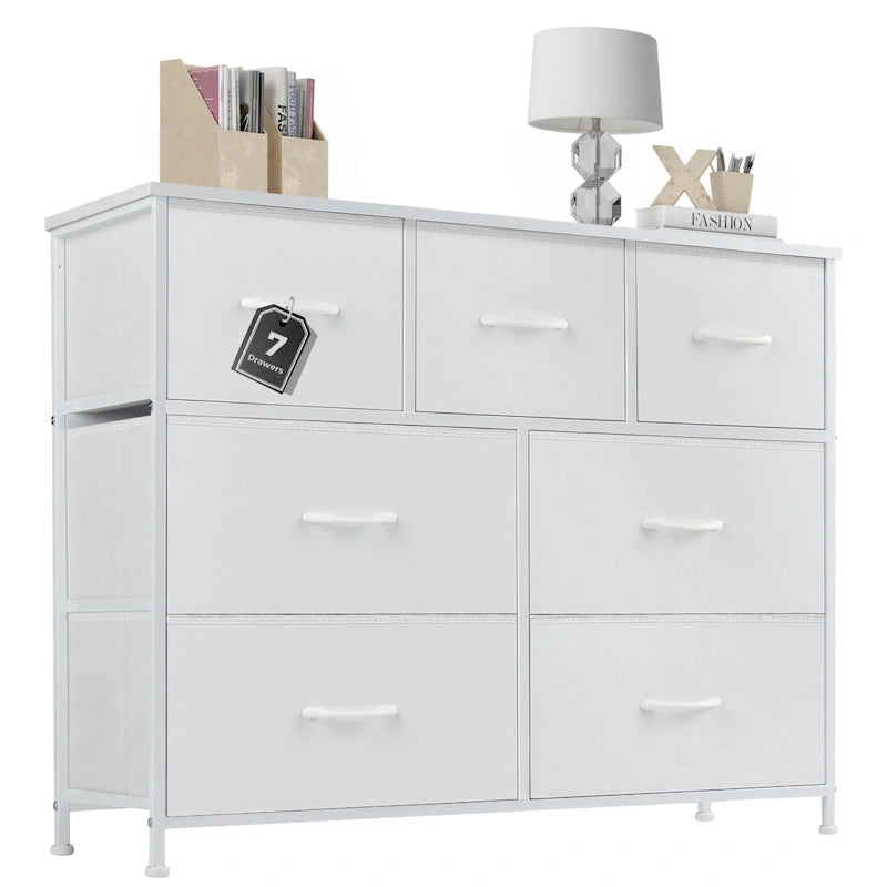 7-Drawer Double Dresser, Storage Spaces, Assembled Wardrobe Lockers, Bedroom Furniture Lockers for Bedroom
