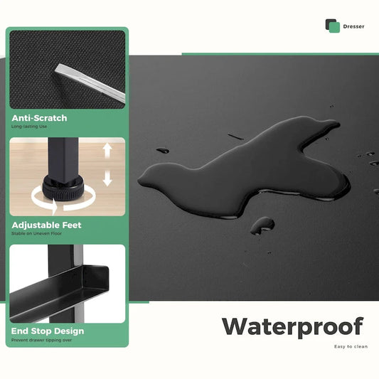 7-Drawer Double Dresser, Storage Spaces, Assembled Wardrobe Lockers, Bedroom Furniture Lockers for Bedroom