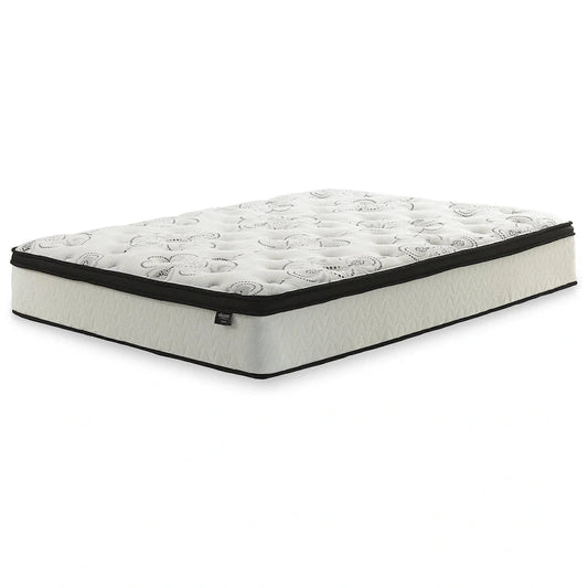 Signature Design by Ashley Chime 12 Inch Hybrid Black/White 2-Piece Mattress Package