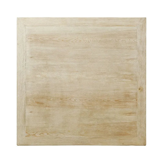 Artissance 39.4L Square Weathered White Washed Wood Indoor Peking Grand Framed Coffee Table