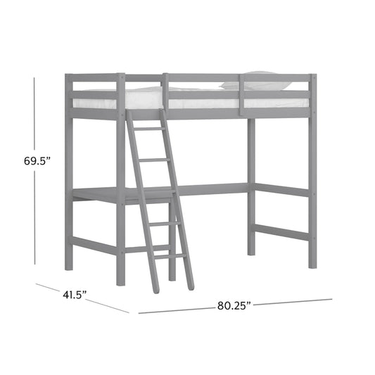 Hillsdale Caspian Wood Twin Loft Bed with Desk