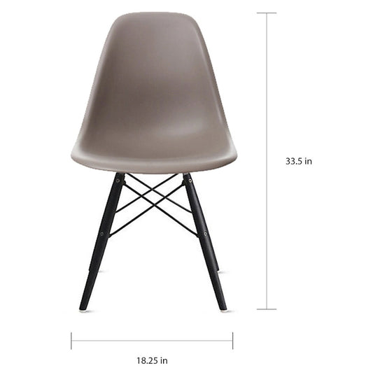 Designer Plastic/ Black Legs Retro Armless Eiffel Chair