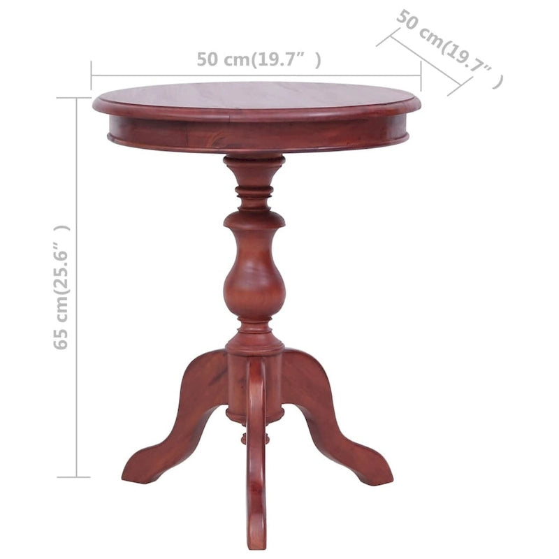 vidaXL Side Table Brown 19.7x19.7x25.6 Solid Mahogany Wood