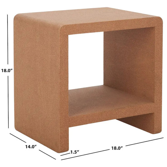 SAFAVIEH Couture Liivia Cork Cork Accent Table - 18 W x 14 D x 18 H - 18Wx14Dx18H