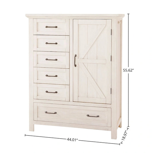 Westfield 44 Wide Traditional Chifforobe, Brushed White