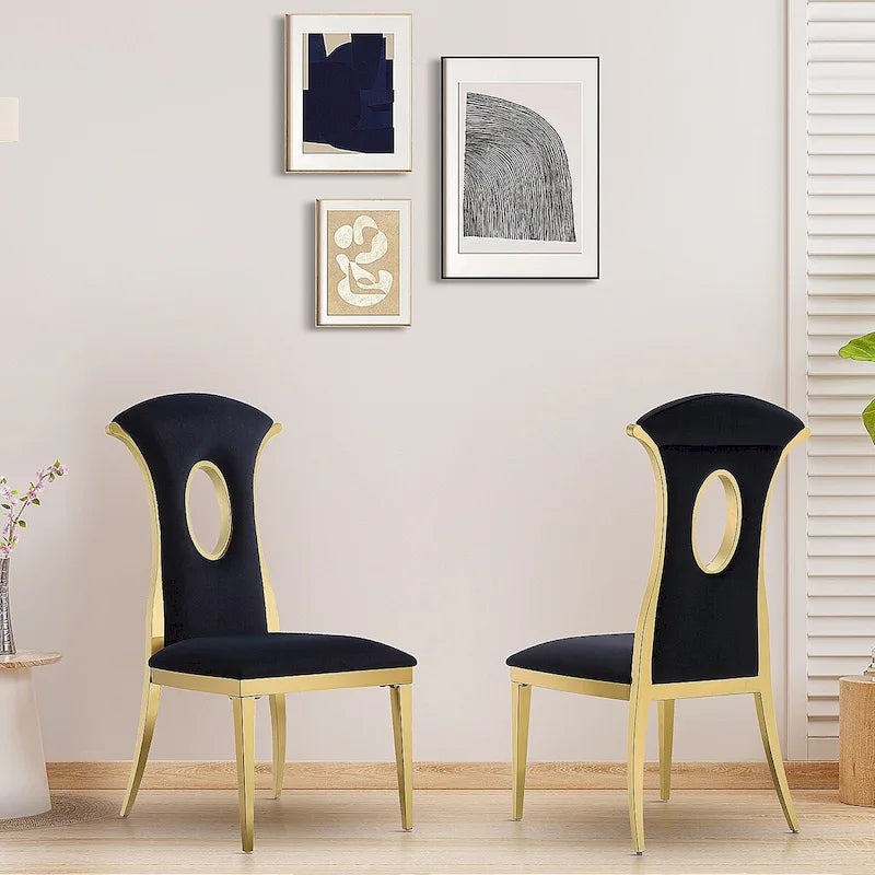 Modern Gorgeous Velvet Dining Chairs with Polished Gold Stainless Steel Legs