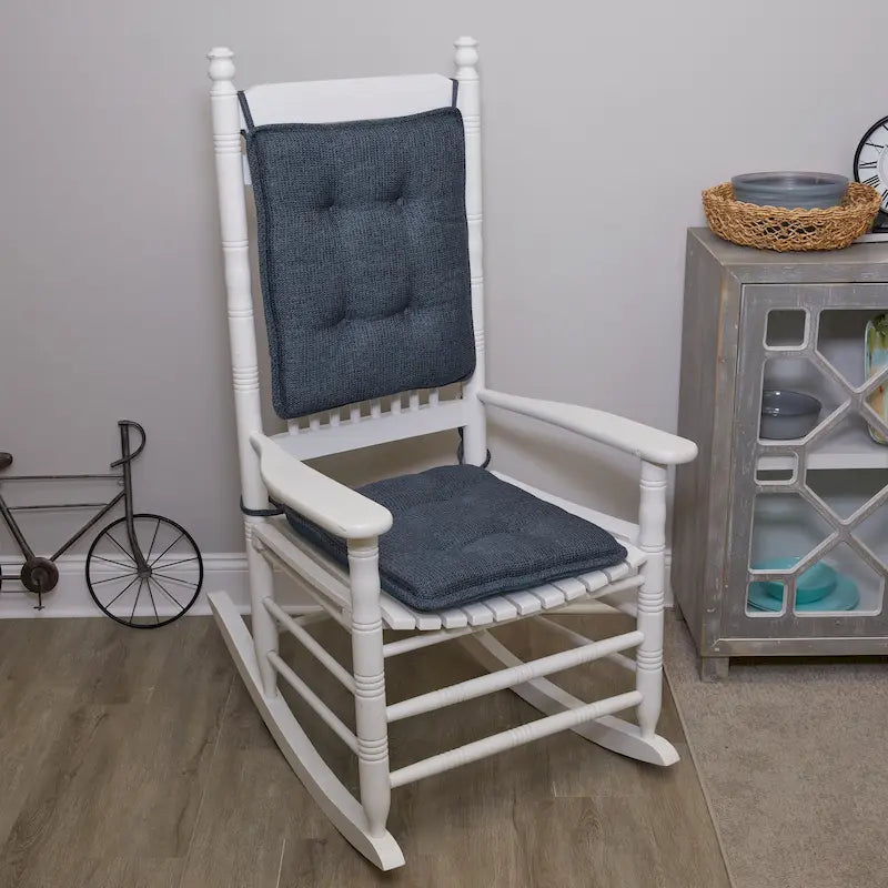 Reversible Chenille Rocking Chair Cushion Set