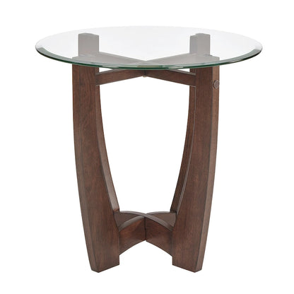 23.5 inch round glass coffee table
