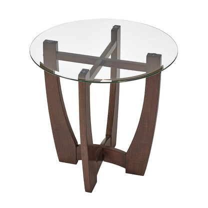 23.5 inch round glass coffee table