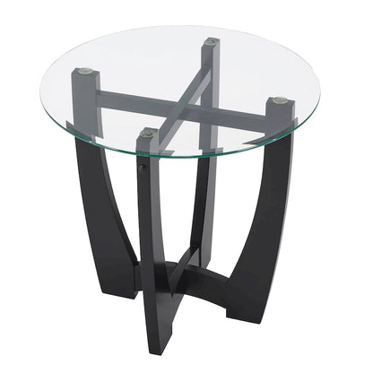 23.5 inch round glass coffee table