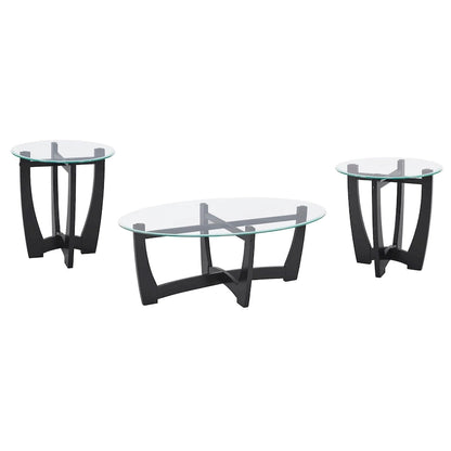 23.5 inch round glass coffee table