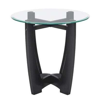 23.5 inch round glass coffee table