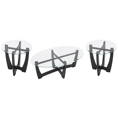 23.5 inch round glass coffee table
