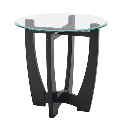 23.5 inch round glass coffee table