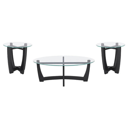 23.5 inch round glass coffee table