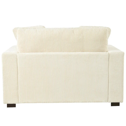 Beige 53.5 Chaise Lounge Chair with Solid Wood Legs and Comfort Pillows