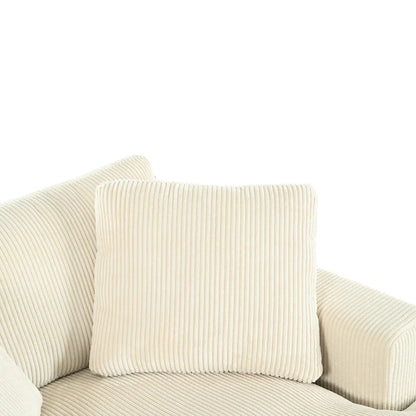 Beige 53.5 Chaise Lounge Chair with Solid Wood Legs and Comfort Pillows