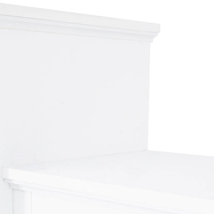 White Entertainment Wall Unit with Bridge & Tempered Glass Door for 70 TVs