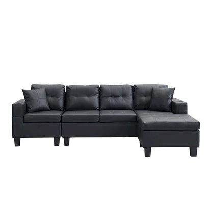 Modern 4-Seat L-Shaped Sectional Sofa with Lounge Chaise