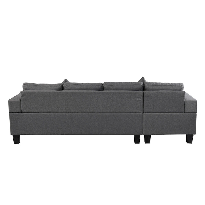 Modern 4-Seat L-Shaped Sectional Sofa with Lounge Chaise