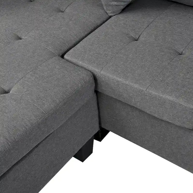Modern 4-Seat L-Shaped Sectional Sofa with Lounge Chaise