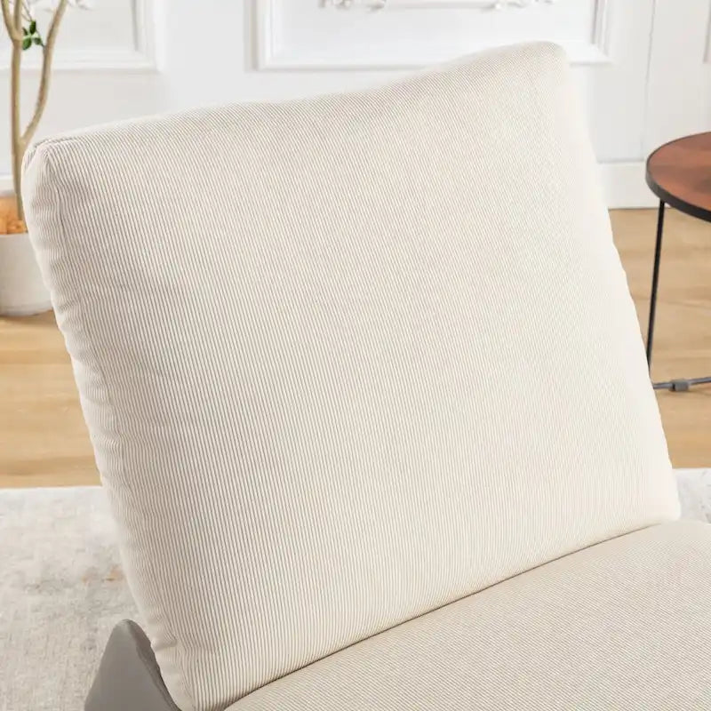 Corduroy Rocker Recliner with Footrest and PU Leather Leg