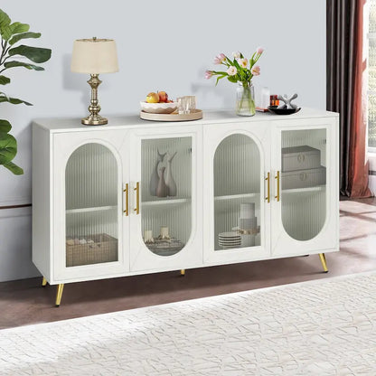 60 TV Stand with Storage Cabinet & Adjustable Shelves for 65 TVs