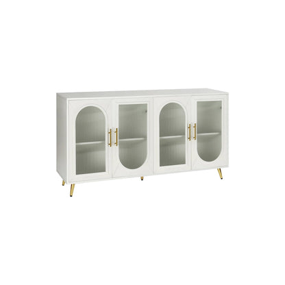 60 TV Stand with Storage Cabinet & Adjustable Shelves for 65 TVs