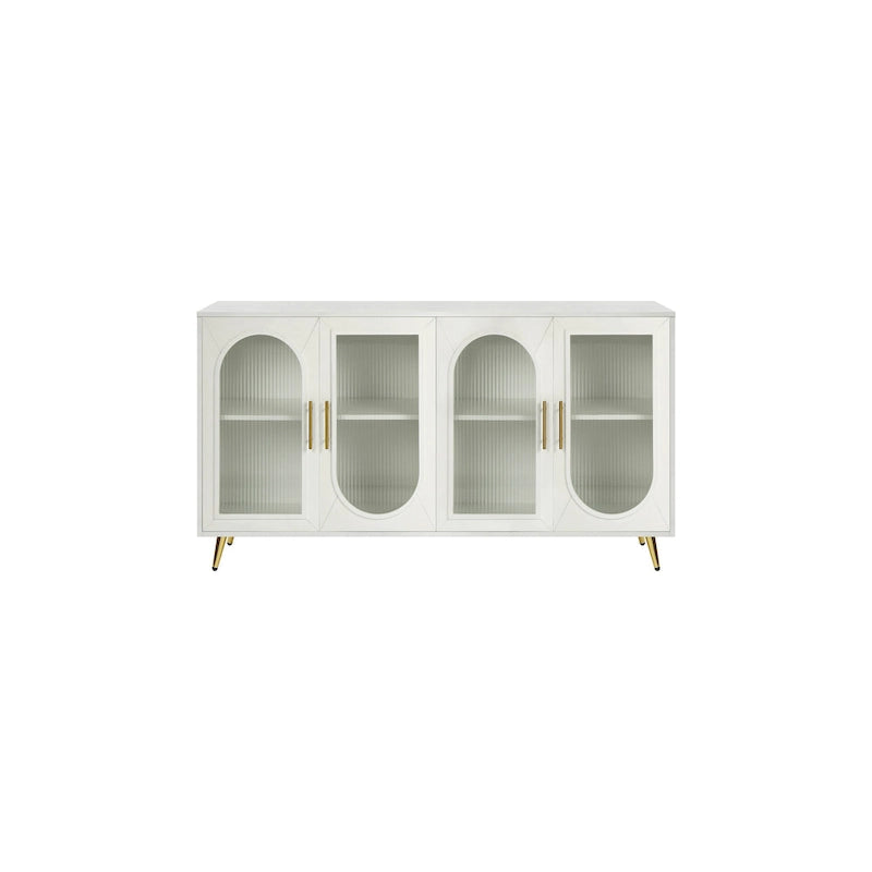 60 TV Stand with Storage Cabinet & Adjustable Shelves for 65 TVs