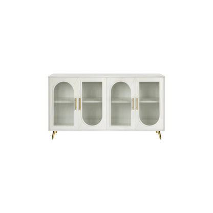 60 TV Stand with Storage Cabinet & Adjustable Shelves for 65 TVs