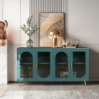 60 TV Stand with Storage Cabinet & Adjustable Shelves for 65 TVs