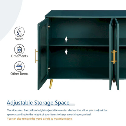 60 TV Stand with Storage Cabinet & Adjustable Shelves for 65 TVs
