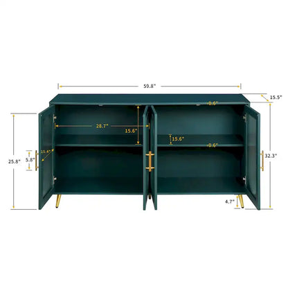 60 TV Stand with Storage Cabinet & Adjustable Shelves for 65 TVs