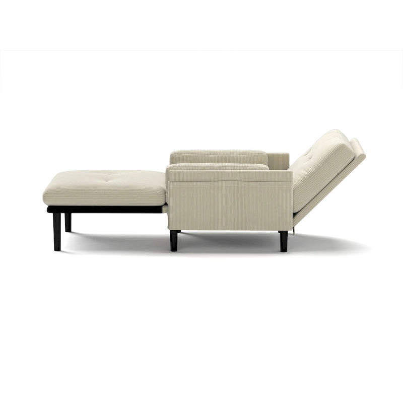 Ivory 30.32 Multi-Functional Corduroy Single Sofa, Convertible Lounge Chair, Bed