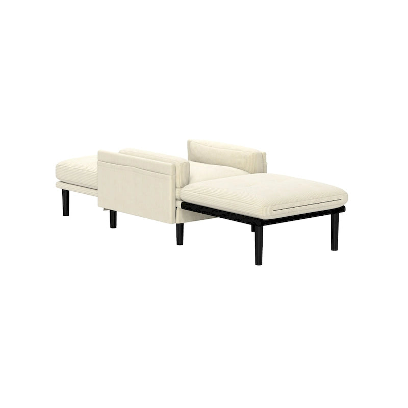 Ivory 30.32 Multi-Functional Corduroy Single Sofa, Convertible Lounge Chair, Bed