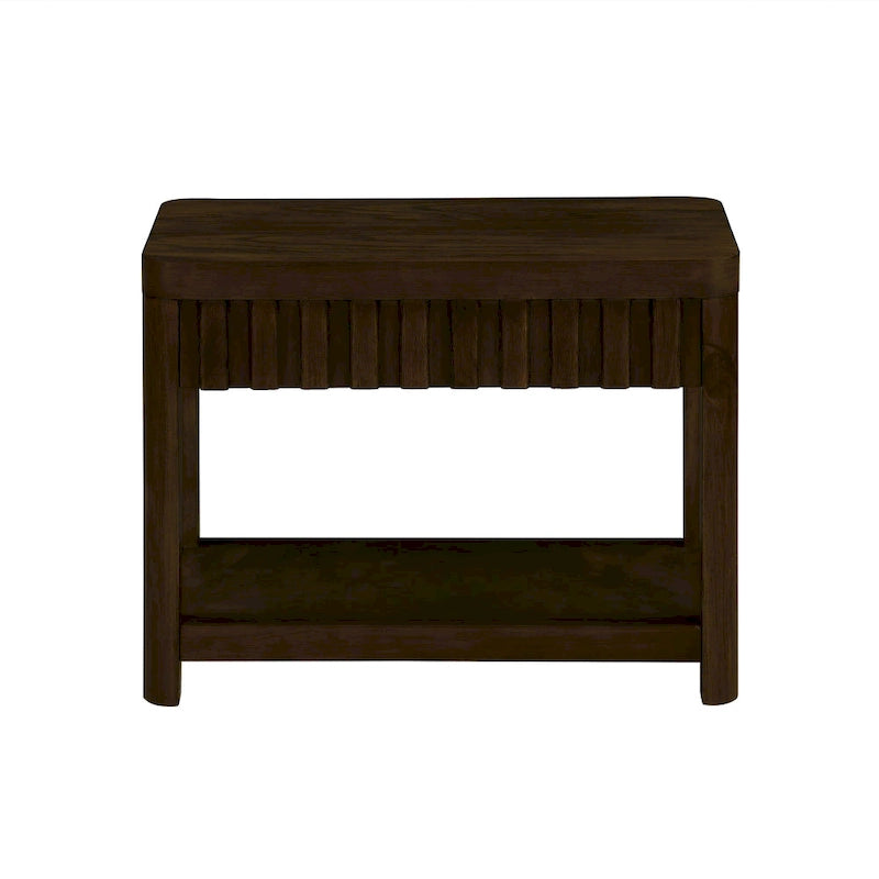 25 Rectangular Farmhouse End Table with Storage Shelf, Sofa Side Table with Solid Wood Legs for Living Room, Bedroom, Office