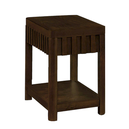 25 Rectangular Farmhouse End Table with Storage Shelf, Sofa Side Table with Solid Wood Legs for Living Room, Bedroom, Office