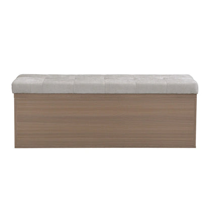 49 Entryway Shoe Storage Bench with Double Doors & Padded Cushion,Space-Saving Ottoman