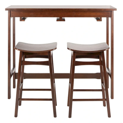SAFAVIEH Neoma 3 Piece Pub Set - White Oak - 42.1 x 17.7 x 36.2 - 42Wx18Dx36H
