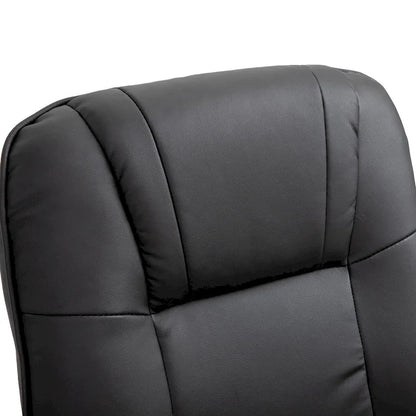Faux Leather Manual Swivel Recliner Chair with Footrest, Armrest and Wrapped Wood Base