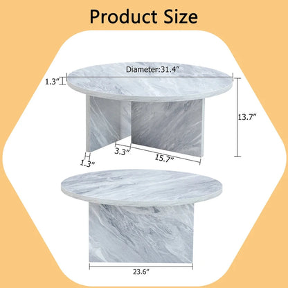 Modern Round MDF Coffee Table Durable Living Room Center Table