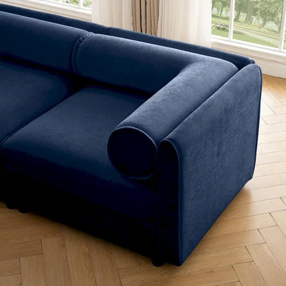 Oversized 7-Piece Chenille Upholstered L-Shaped Modular Sectional Sofa with Storage Seat, DIY Combination