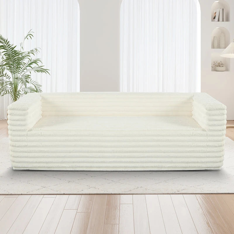 Christopher Knight Home - Jonathan Luxuriously Soft Modern 3-Seat Corduroy Sofa