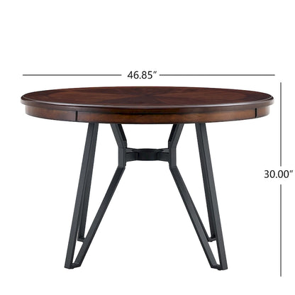 Christopher Knight Home Round Dining Table with Metal Base - 46.85 W x 46.85 D x 30 H