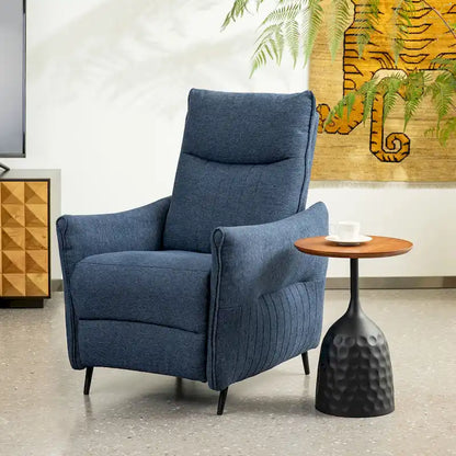 Glitzhome Set of 2 41H Fabric Push Back Recliners With Ergonomic Segmented Back