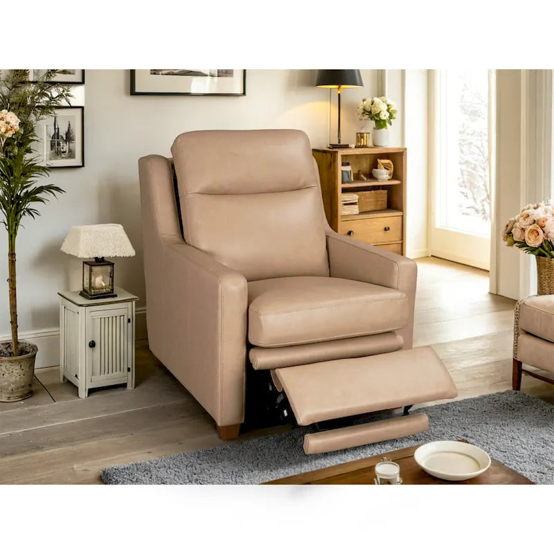 Genuine Leather Recliner Sofa 33 Triple-Motor Power Zero-Wall Reclining Couch with USB&USB-C Port