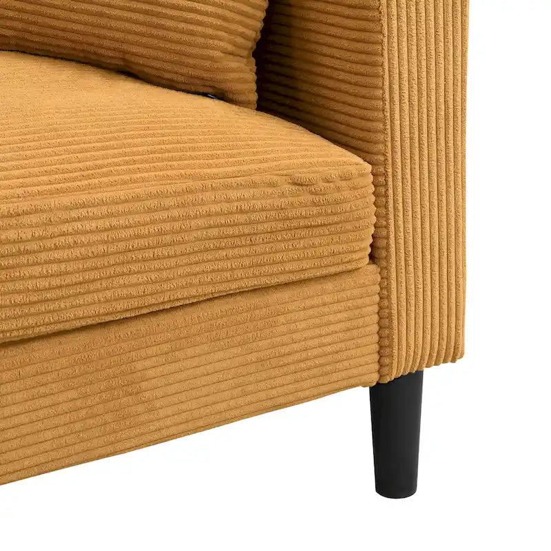 5-Seat Corduroy Sofa Set (3-Seater + 2-Seater) with High-Density Sponge Cushions & Sturdy Hardwood Frame