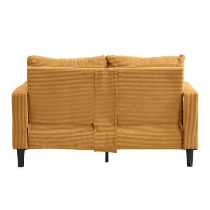 5-Seat Corduroy Sofa Set (3-Seater + 2-Seater) with High-Density Sponge Cushions & Sturdy Hardwood Frame