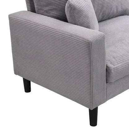 5-Seat Corduroy Sofa Set (3-Seater + 2-Seater) with High-Density Sponge Cushions & Sturdy Hardwood Frame